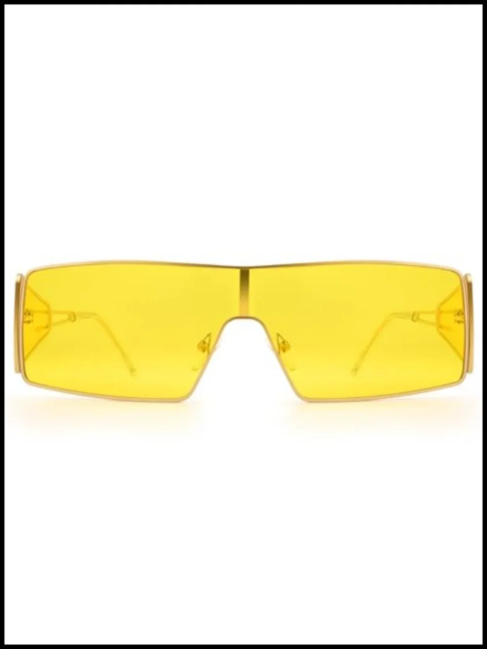 Oversized Y2K Rectangle Sunglasses for Women Men, Metal Frame UV Protection,